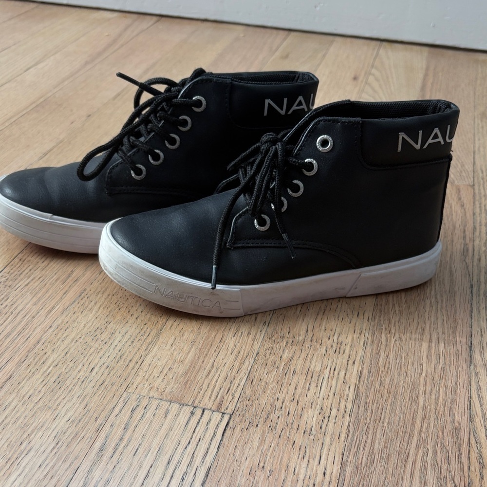 Nautica Black and White High-Top Sneakers